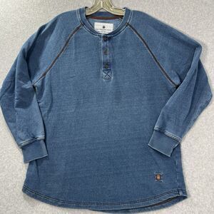 Territory Ahead Henley Pullover sweatshirt Mens LT Blue thick Long Sleeve  basic